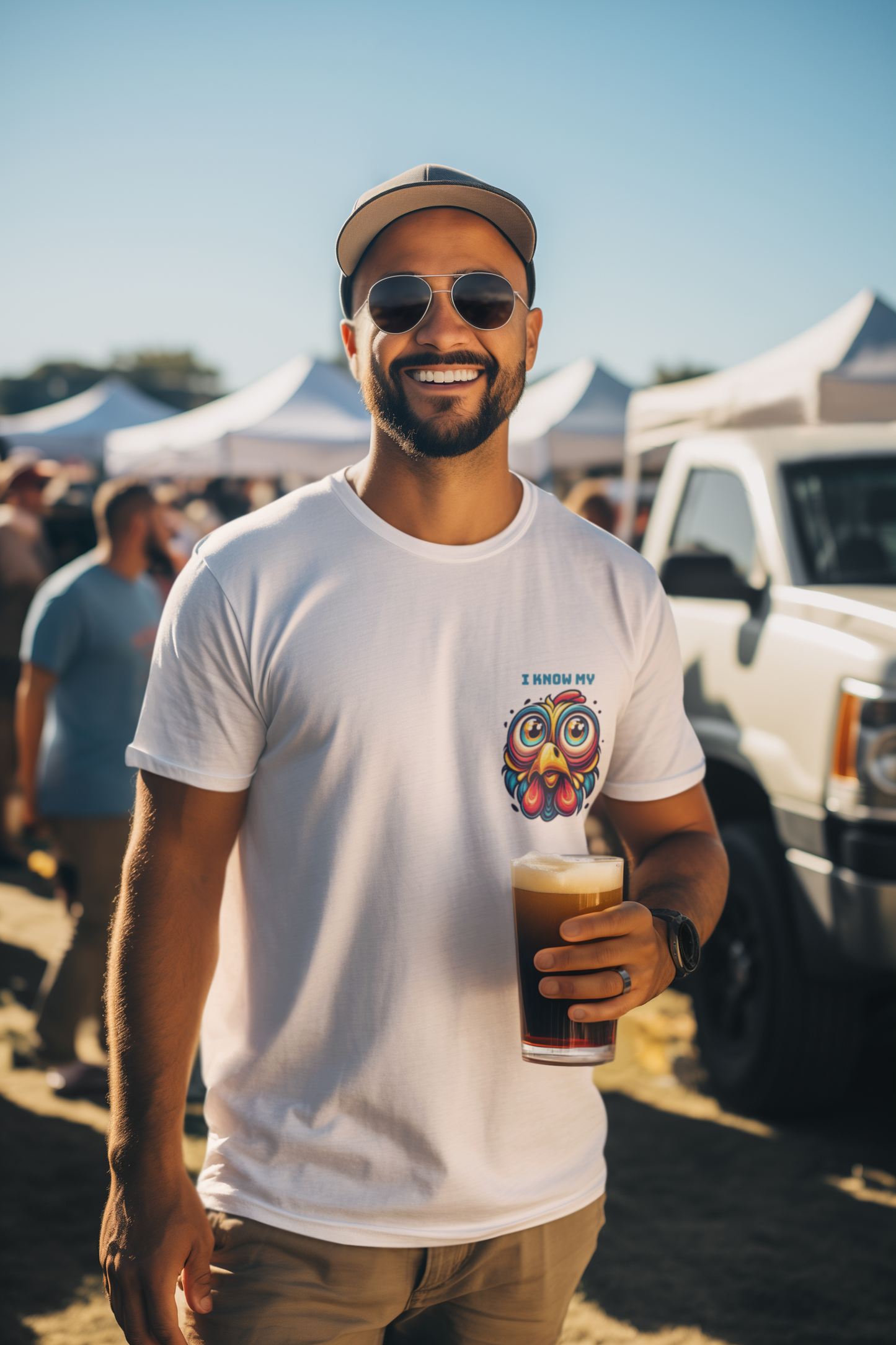 T-SHIRT I KNOW MY CHICKEN - UOMO