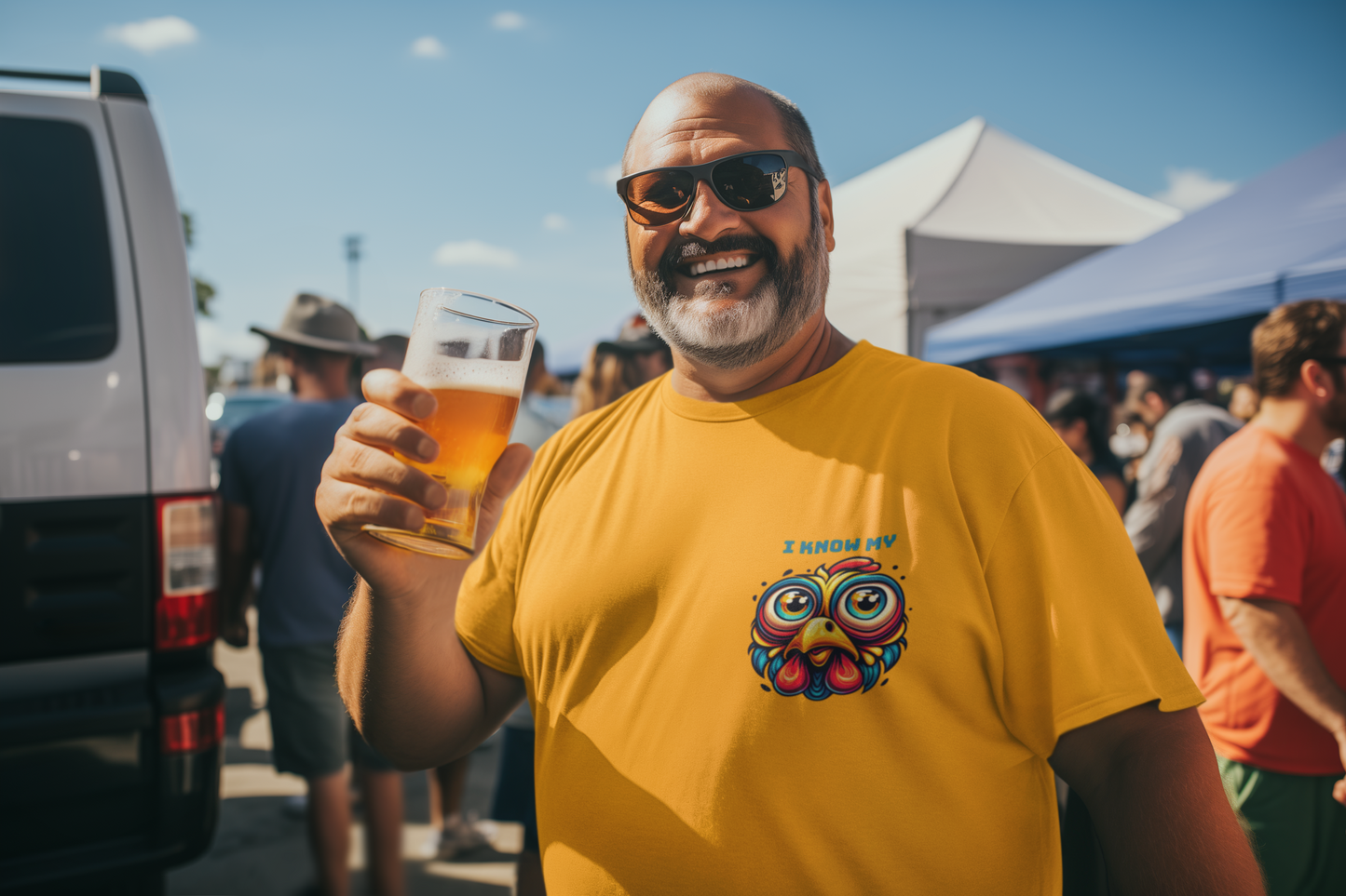 T-SHIRT I KNOW MY CHICKEN - UOMO